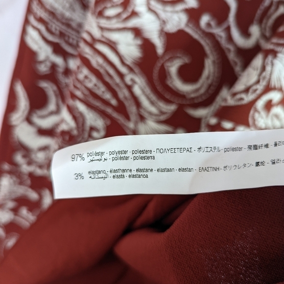 Zara Brown Embroidered Potato Bag Dress Short Sleeve Mini Women's Small - Picture 12 of 14